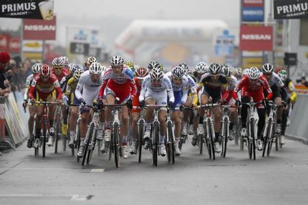 The start of the men's World Cup race in Zolder