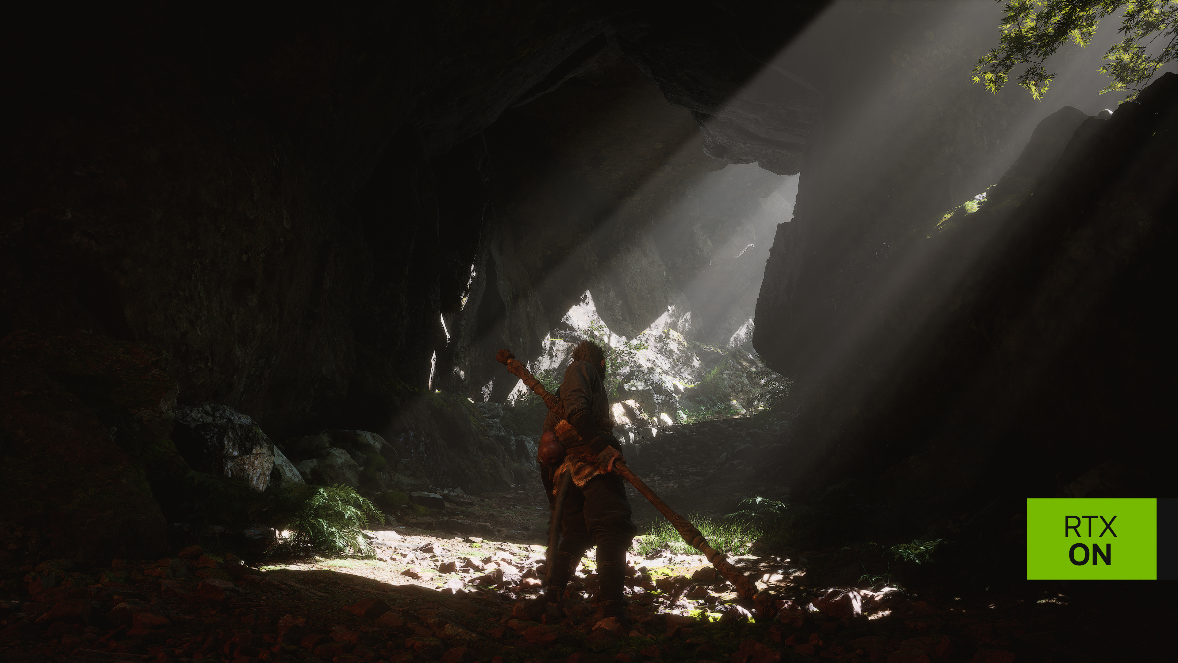 A Black Myth Wukong screenshot showcasing Nvidia graphical features.