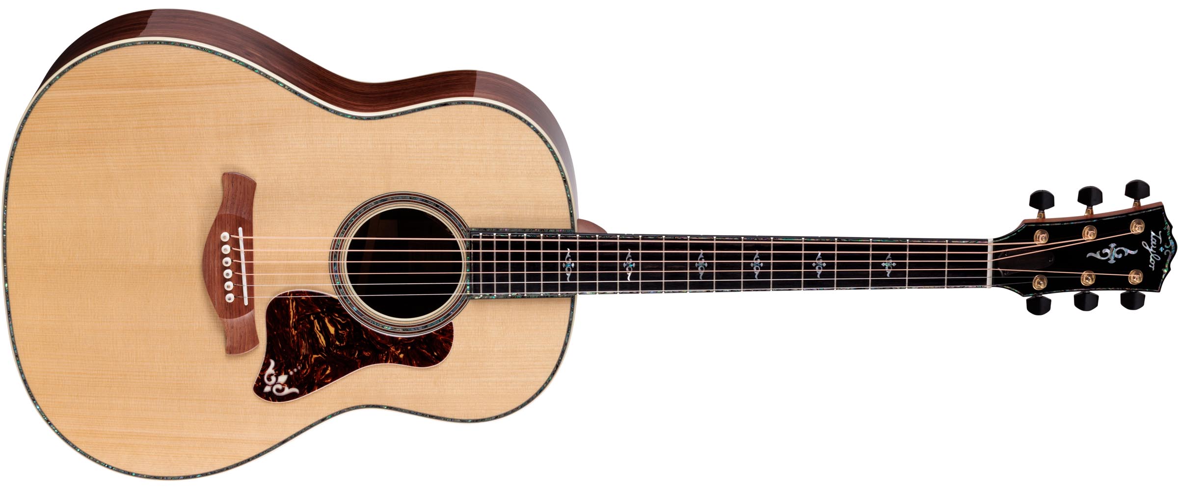Taylor Gold Label 917e: new for 2026, these high-end doozies have a Honduran rosewood and Adirondack spruce build, with paua-shell trim