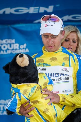 Peter Sagan (Liquigas - Cannondale) got a stuffed Grizzly for his stage 1 victory at the Amgen Tour of California