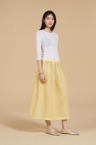 Zara yellow sheer skirt