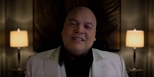 Vincent D&#039;Onofrio&#039;s Kingpin smiling in his white suit