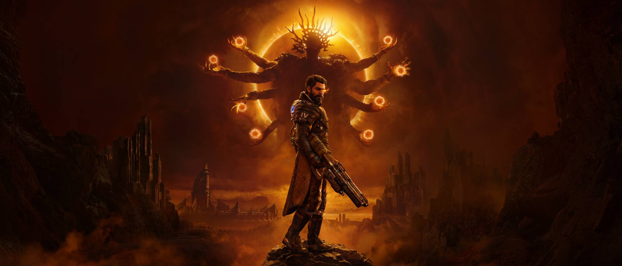 Saros key art showing protagonist Arjun Devraj