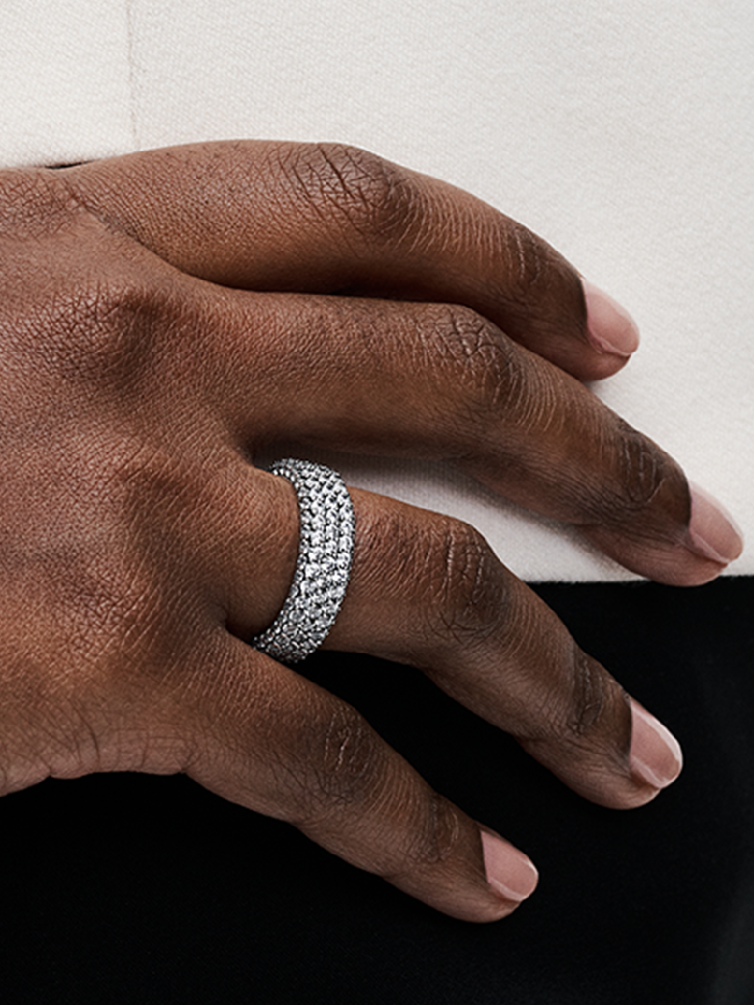 Pandora Timeless Pav&amp;eacute; Triple-Row Ring
