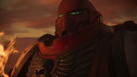 Warhammer 40,000: Dawn of War 4 trailer featuring space marine helmet