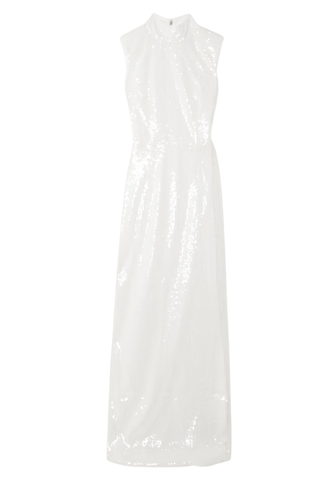 Sequined Recycled-Satin Maxi Dress