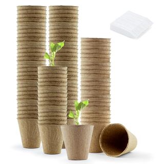 Muzhira Germination Pots, 8cm 100pcs Plant Nursery Pots, Flower Pot Plant Container for Seedlings, Cuttings, Transplanting