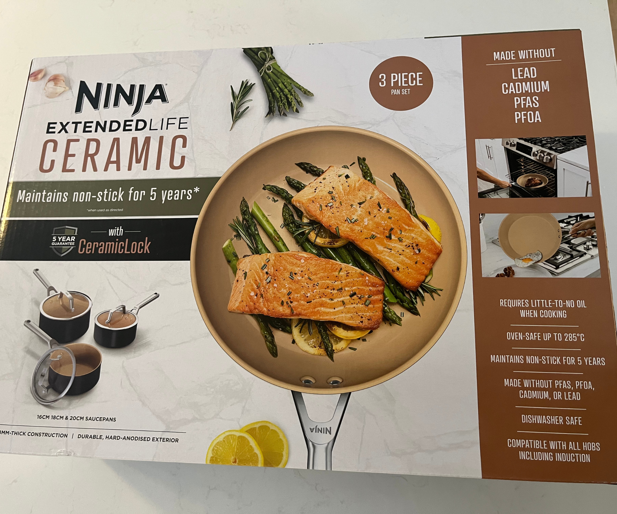 Ninja Ceramic Cookware Set, Extended Life