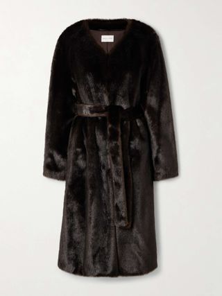 Aritao Belted Faux Fur Coat