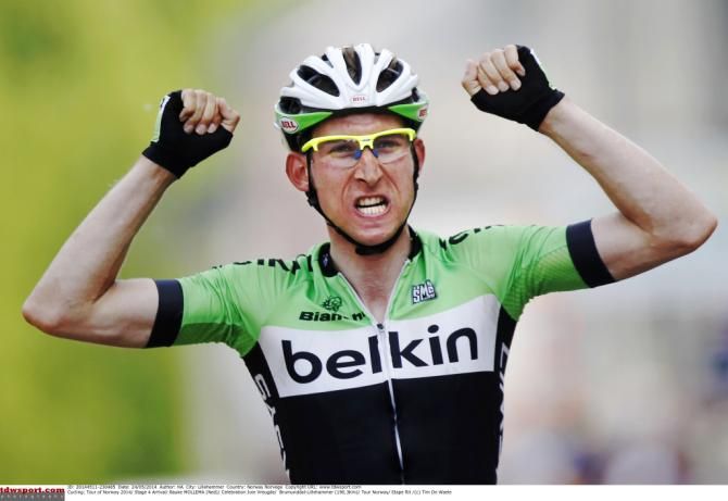 Bauke Mollema (Belkin) celebrates a big win