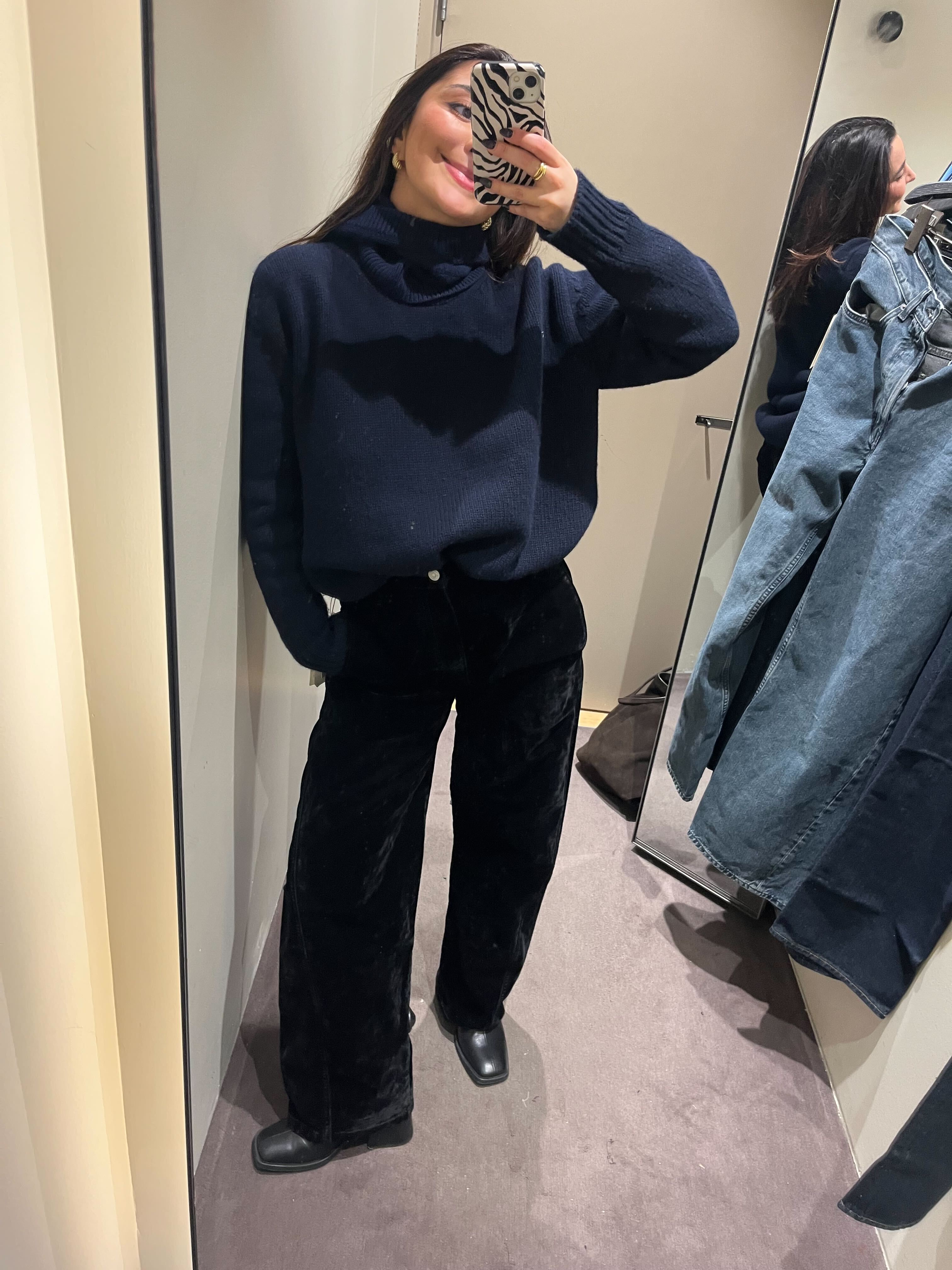 Marina wearing the COS Flock Jeans