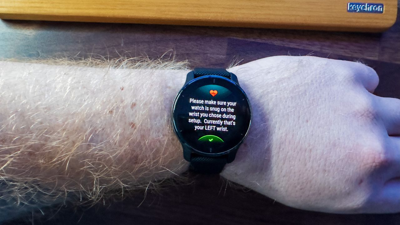 ECG app instructions on the Garmin Venu 2 Plus.