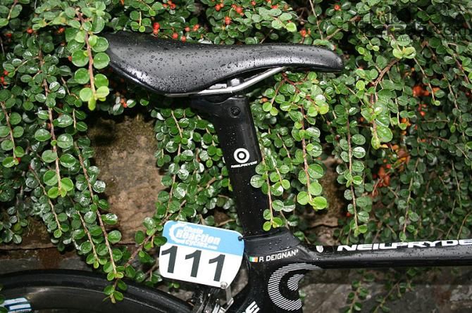 Philip Deignan&rsquo;s (United Healthcare) aerodynamic NeilPryde Alize was dripping before the stage start