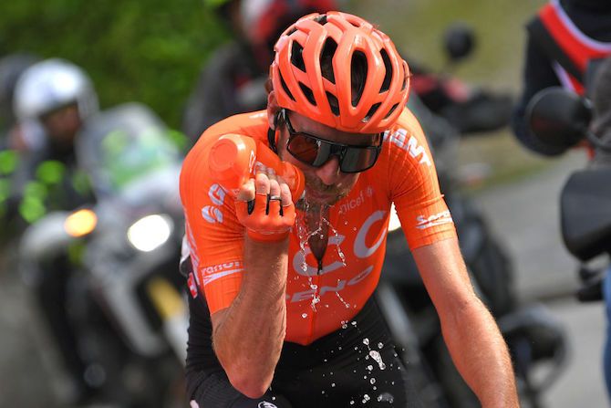 CCC Team&#039;s Laurens ten Dan takes a drink during his final pro race, the 2019 Il Lombardia