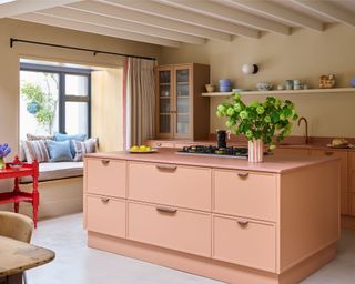 anna max-well martin's kitchen with pink cabinets