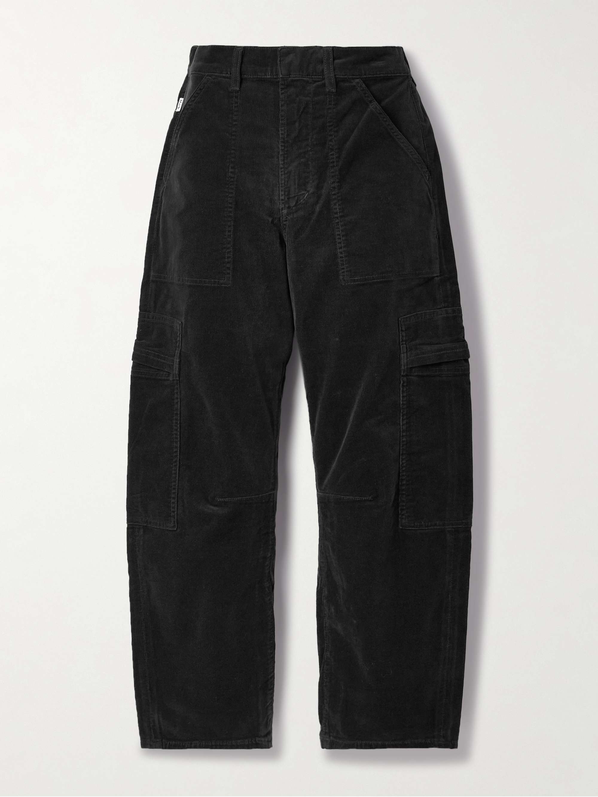 Marcelle Cotton-Blend Corduroy Wide-Leg Cargo Pants