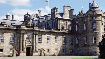 Palace of Holyroodhouse in Scotland, where the Queen's coffin will rest for one evening