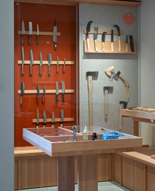 Interiors of Niwaki shop for Japanese gardening tools and workwear on Lo