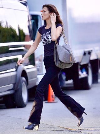 Bella Hadid carrying a Saint Laurent bag