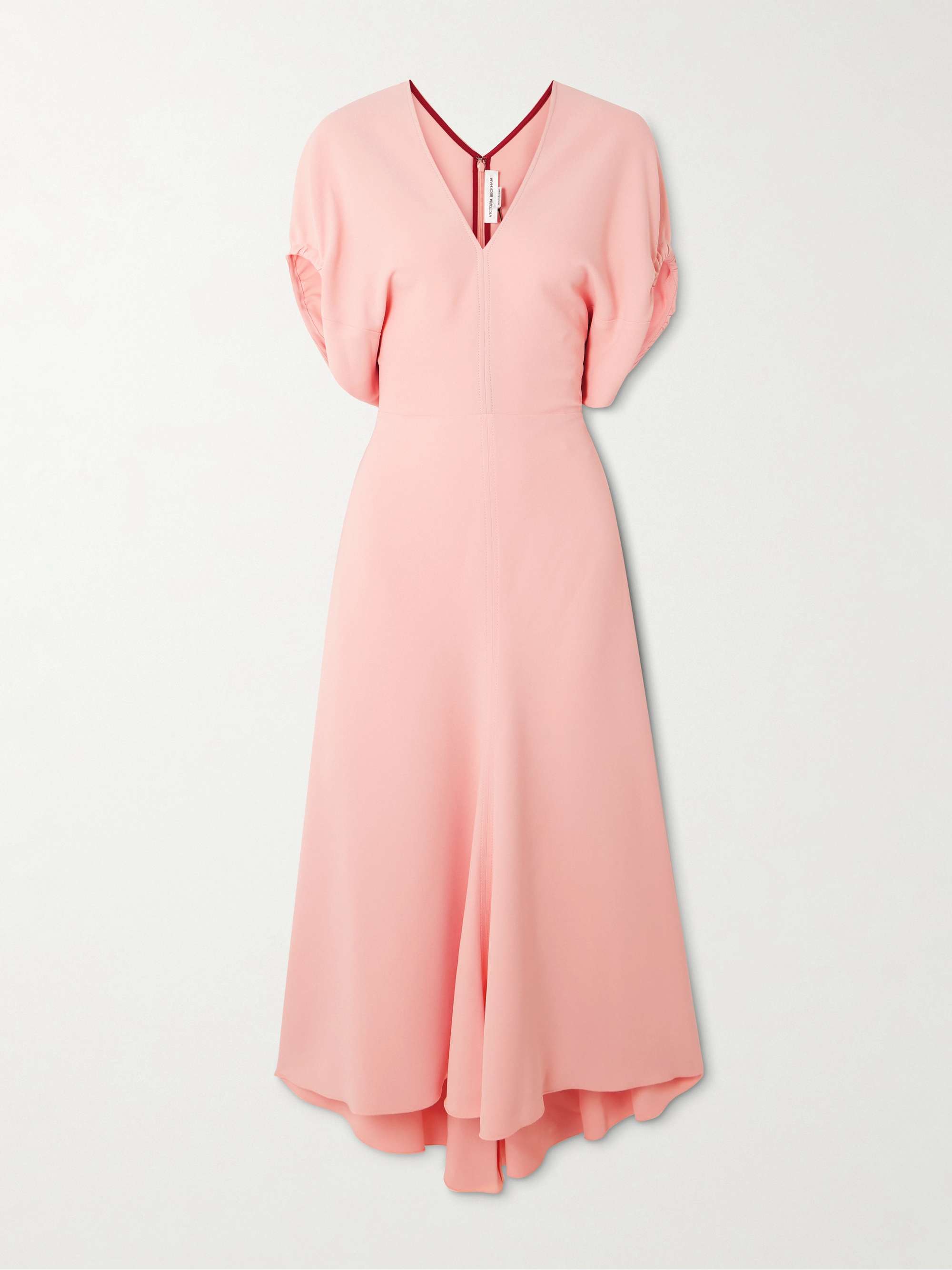 Gathered Crepe Midi Dress