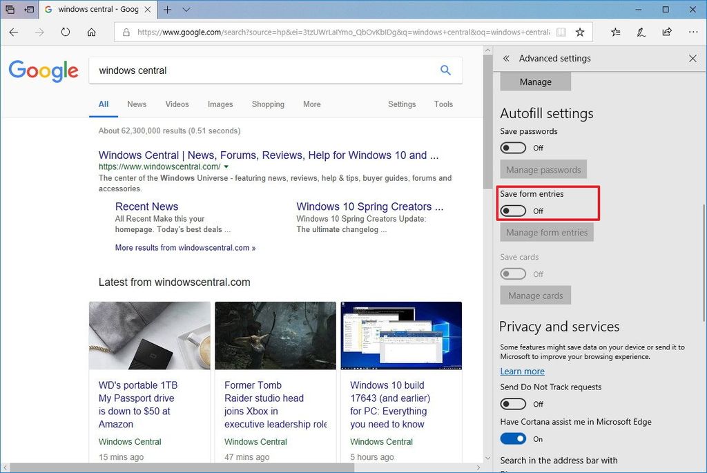 How To Manage Microsoft Edge Autofill Settings 