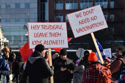 Canadian demonstrators, pictured on Feb. 5, 2022
