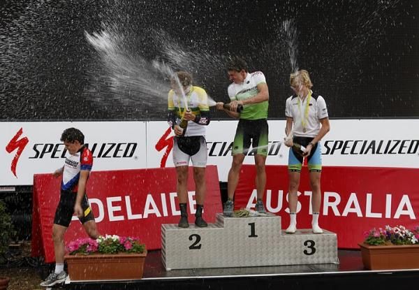 Under 19 men's podium