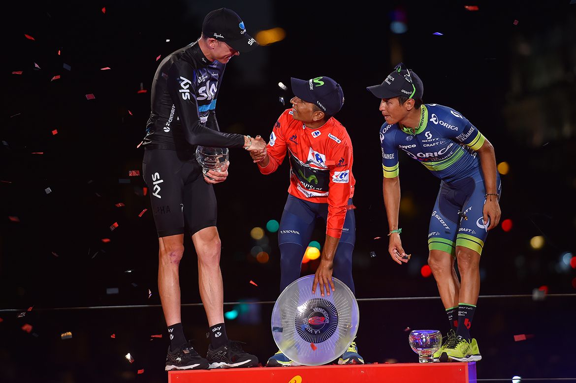The final podium: Froome, Quintana, Chaves