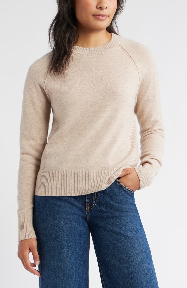 Raglan Sleeve Wool &amp; Cashmere Sweater