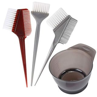 4 PCS Professional Salon Hair Coloring Dyeing Kit 2020 Version Hair Dye Brush and Bowl Set - Dye Brush & Comb/Mixing Bowl/Tint Tool