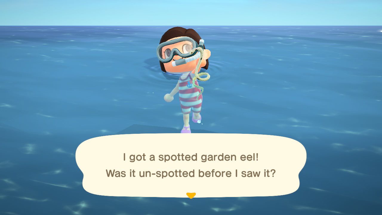 Swimming in Animal Crossing New Horizons