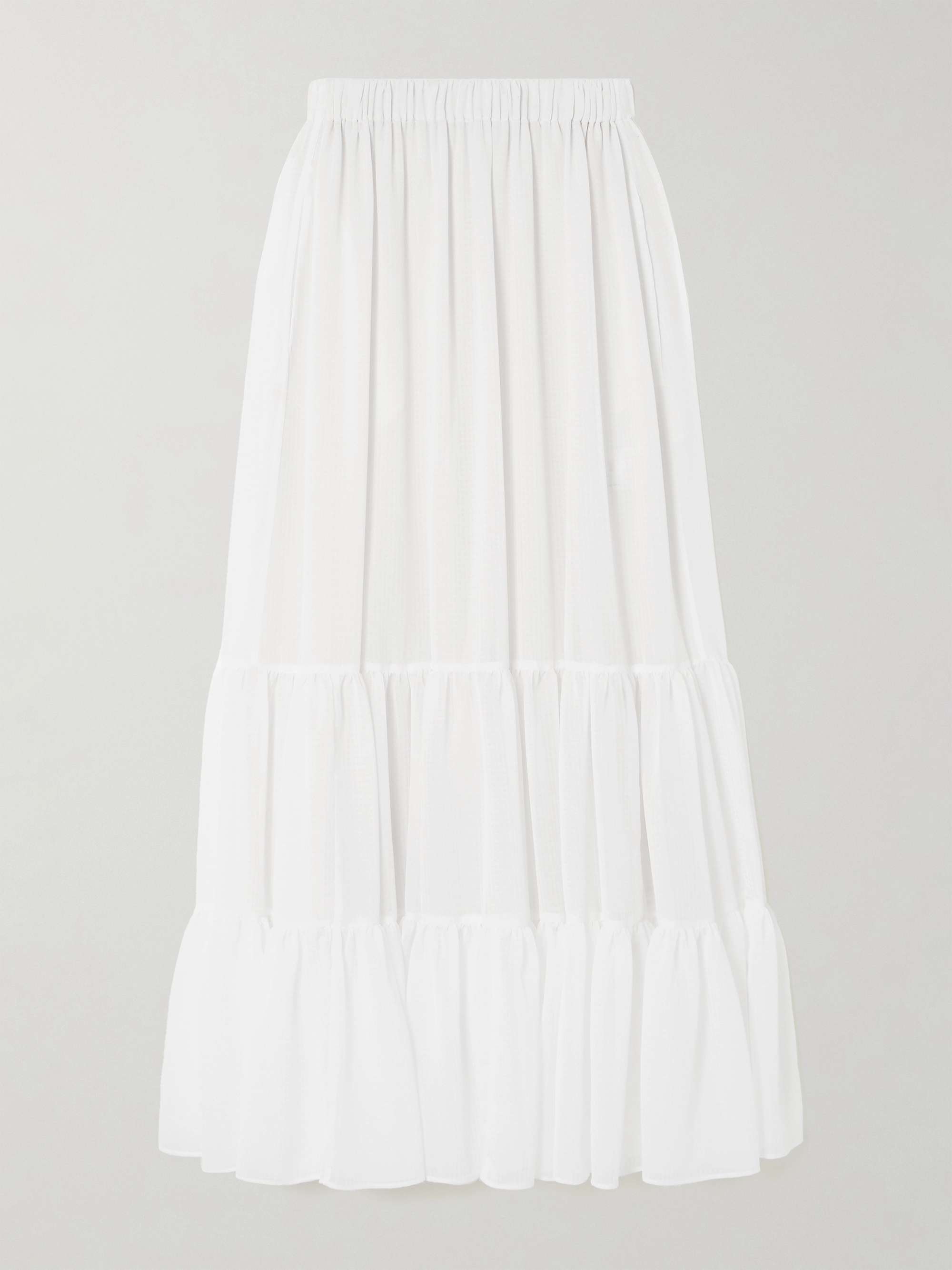 Tiered Jacquard Maxi Skirt