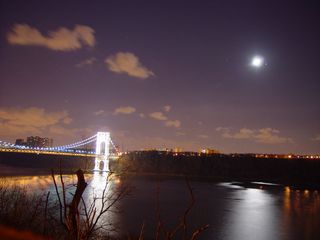 Moon and Jupiter Over George Washington Bridge, NYC