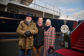 The Bakers preparing to board the Royal Yacht Britannia.