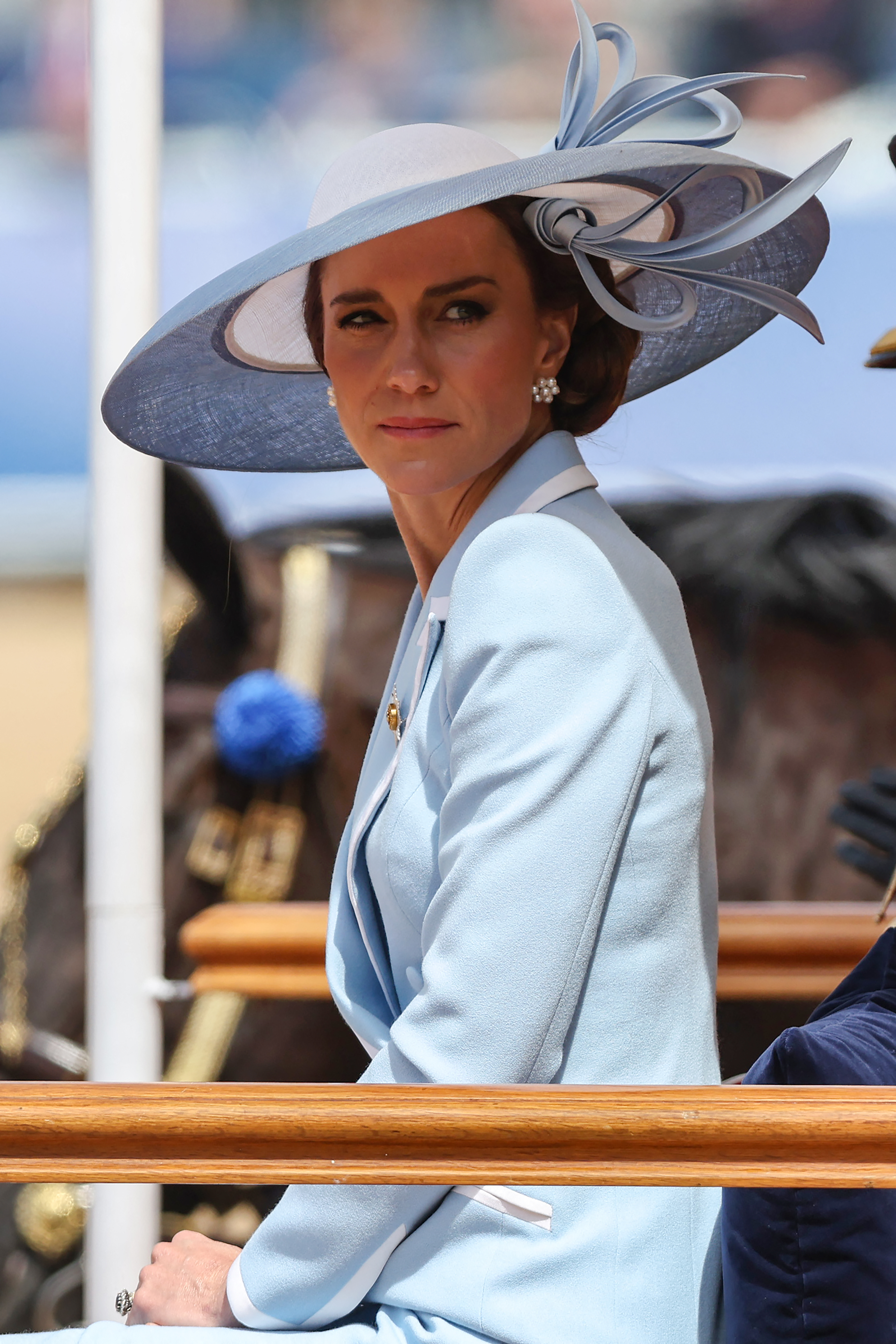 Britain's Catherine, Princess of Wales watches the King's Birthday Parade &amp;quot;Trooping the Colour&amp;quot; in London on June 13, 2026. (Photo by Toby Shepheard / AFP)