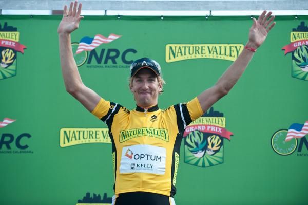 Tom Zirbel (Optum p/b Kelly Benefit Strategies) takes back the yellow leader's jersey he had after stage 1.
