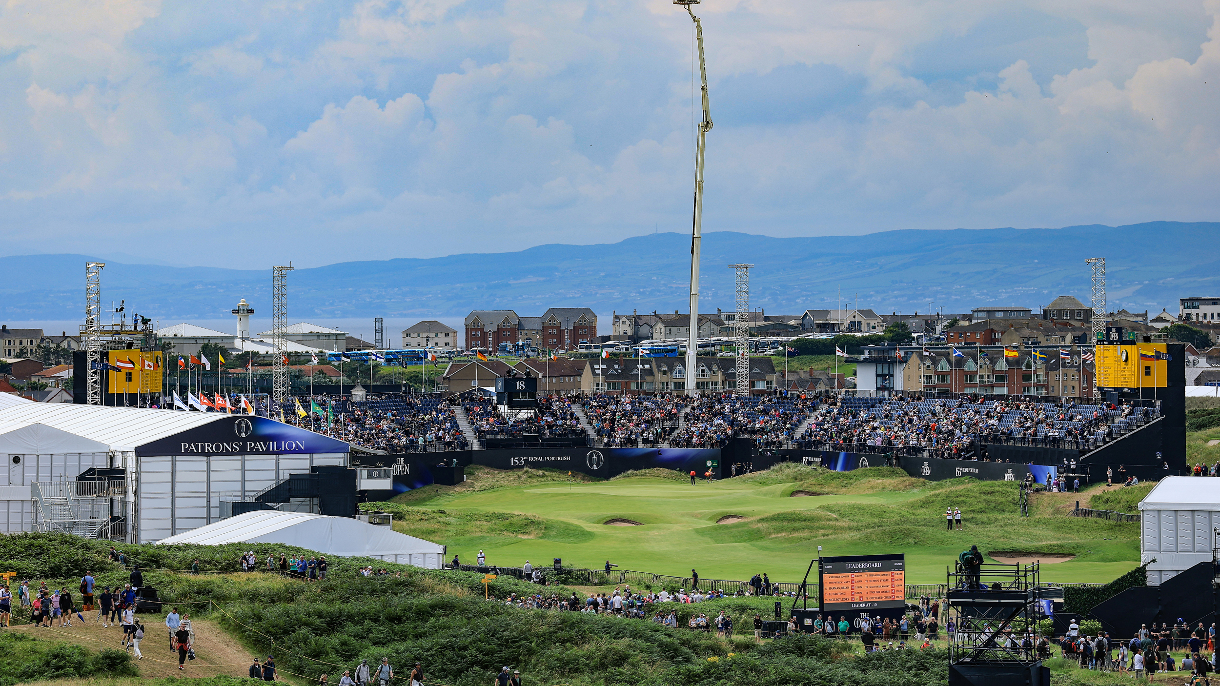 The 18th hole at Royal Portrush at the 2025 Open