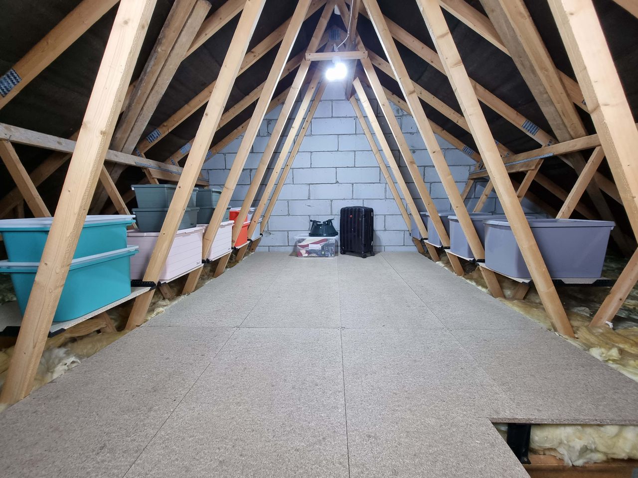 A lof conversion with a raised floor using loft legs