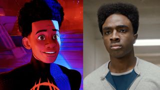 Miles Morales as he appears in Spider-Man: Across the Spider-Verse, McLaughlin starring in season 5 of Stranger Things. 