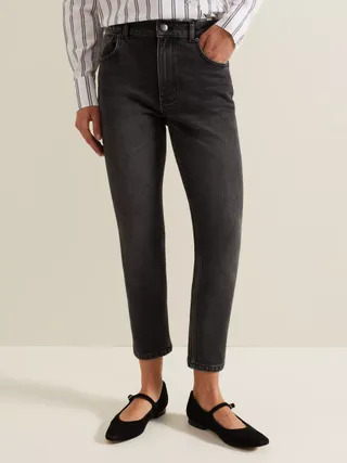 Phase Eight Sara Short Slim Fit Jeans, Schwarz