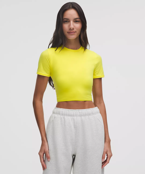 Wundermost Ultra-Soft Nulu Crewneck Cropped T-Shirt
