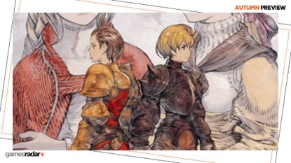 Cropped key art for Final Fantasy Tactics: The Ivalice Chronicles shows two characters stood side by side.