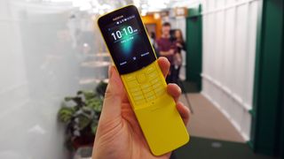The phone has a distinctive banana-like curve to it