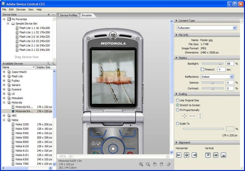 Step 2: A mobile device simulator lets you see how an image will perform in the real world.