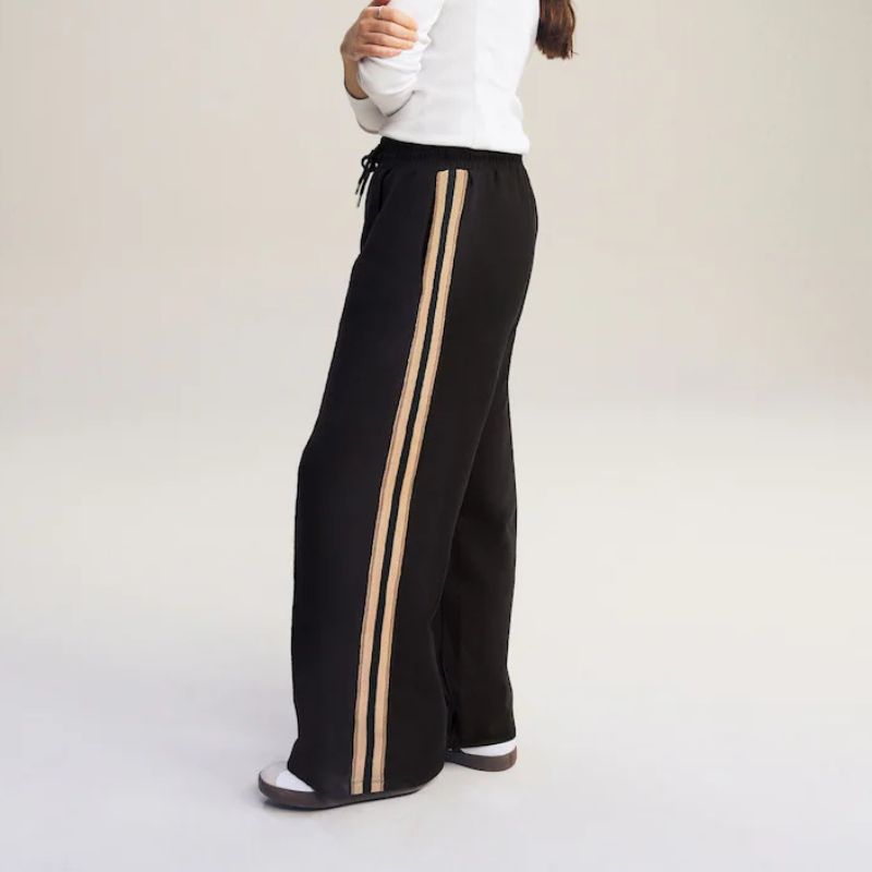 Next , Slinky Wide Leg Side Stripe Track Trousers