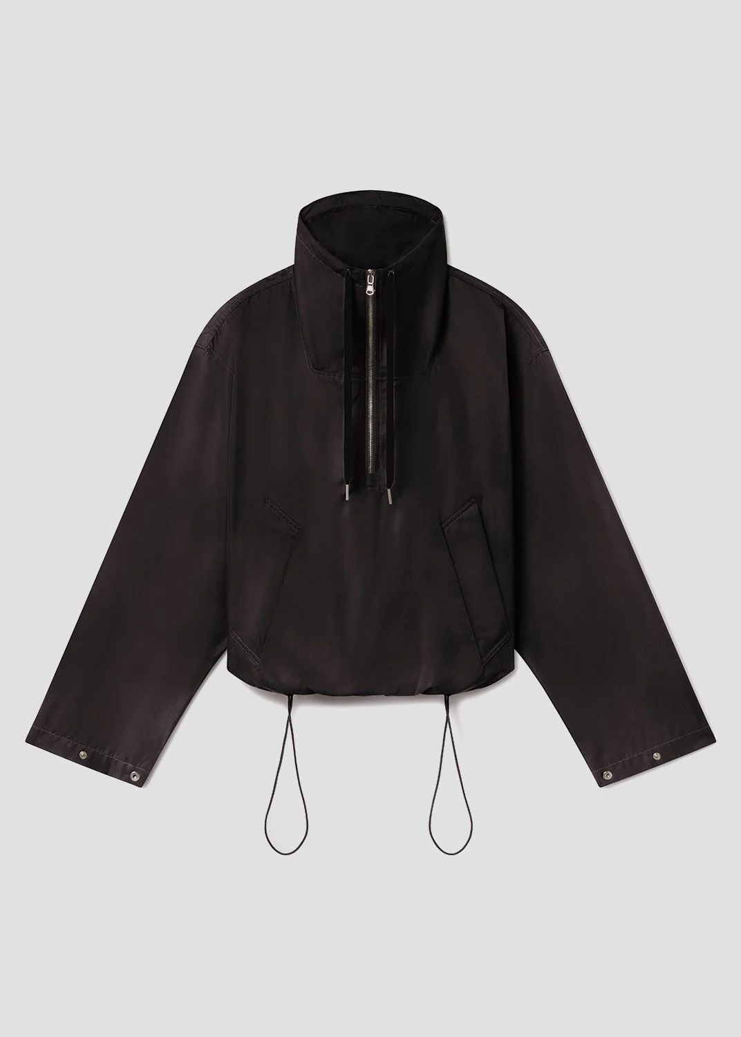 Lydia Nylon Popover Anorak in Black - Xs / Black