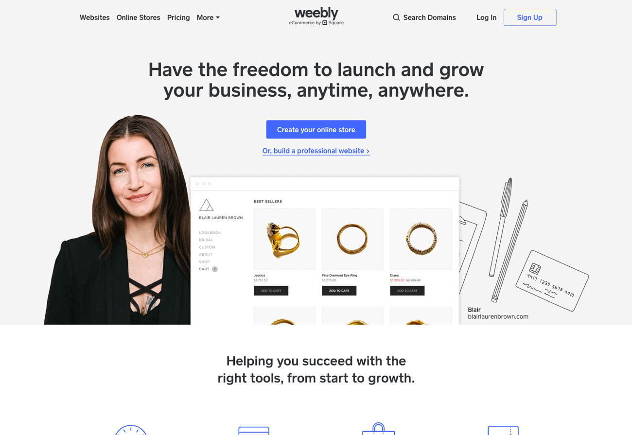 Choose a website builder: Weebly