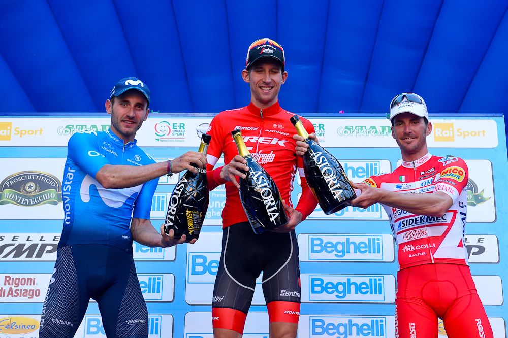 Carlos Barbero, Bauke Mollema and Manuel Belletti on the GP Bruno Beghelli podium
