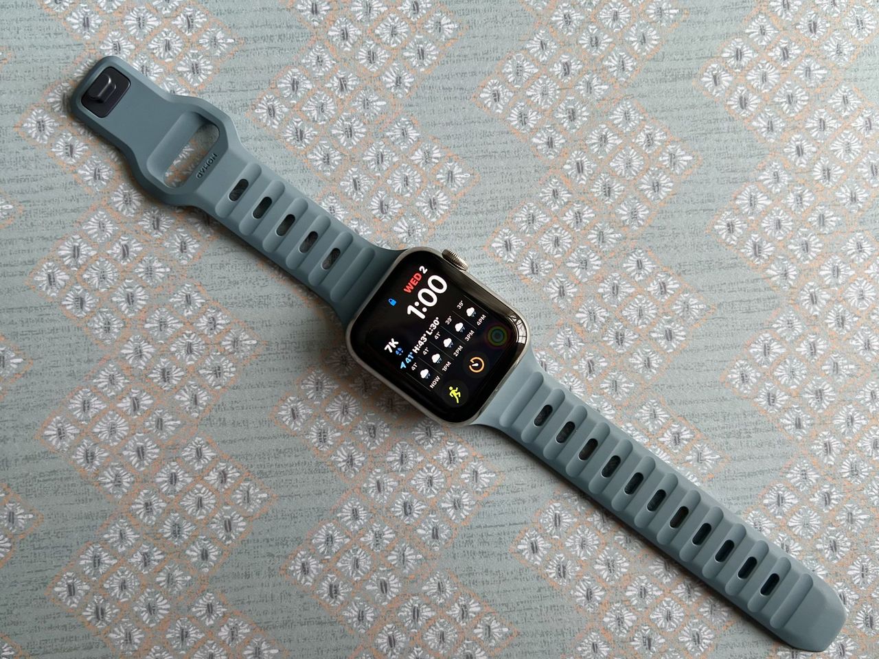 Nomad Sport Band For Apple Watch Marine Blue Lifestyle Flat Lay