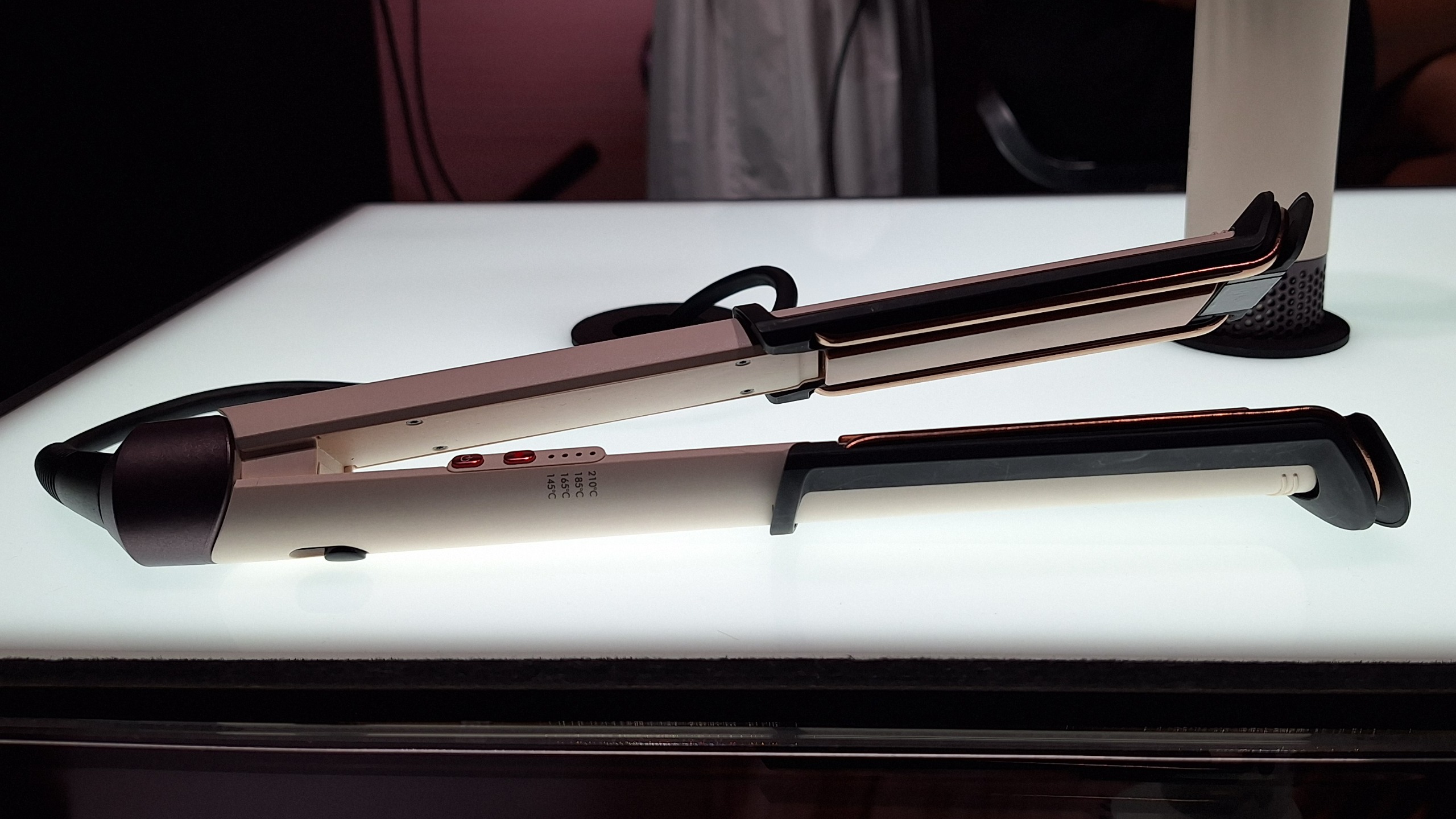 Dyson Corrale CoolShine straightener on show